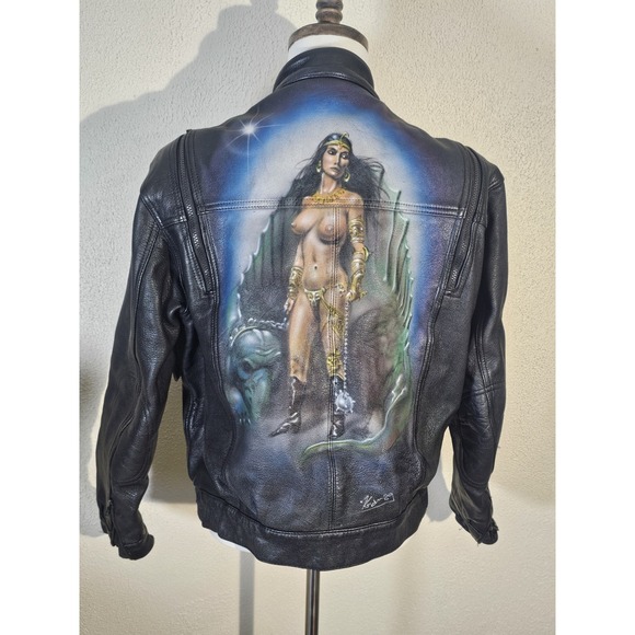 VTG Hein Gericke Men's Harley Davidson Biker Motorcycle Leather Jacket Size‎ 44 - Picture 1 of 16